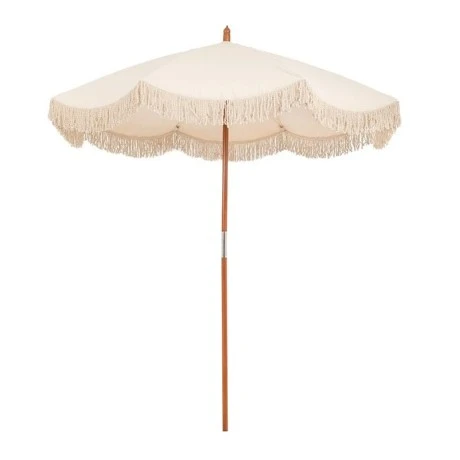 BOHO COTTON UMBRELLA WITH HANDWAVE FRINGES D180 X 245H
