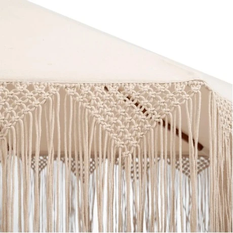 BOHO COTTON UMBRELLA WITH HANDWAVE FRINGES D270 X 260H