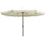 Garden umbrella with black metallic frame wtih recoil and crank and cloth in beige color Ø2,7m.