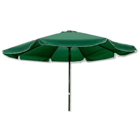 Metal garden umbrella with crank and split mechanism in green Ø2.7m