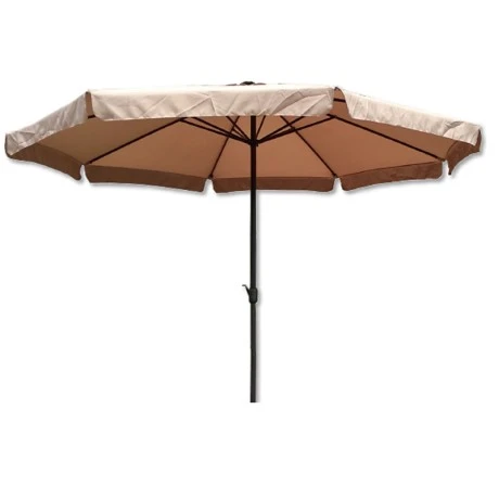 Metal garden umbrella with crank and split mechanism in sand color Ø2.7m