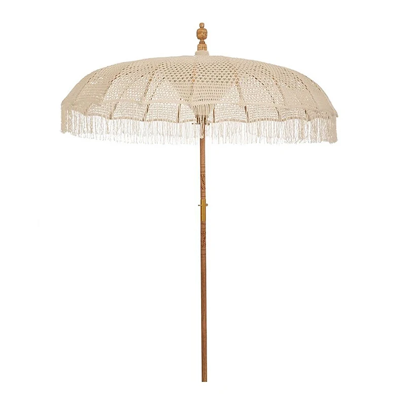 PARASOL MACRAME WHITE D185CM BALI