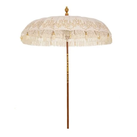 PARASOL MACRAME WHITE GOLD D185CM BALI