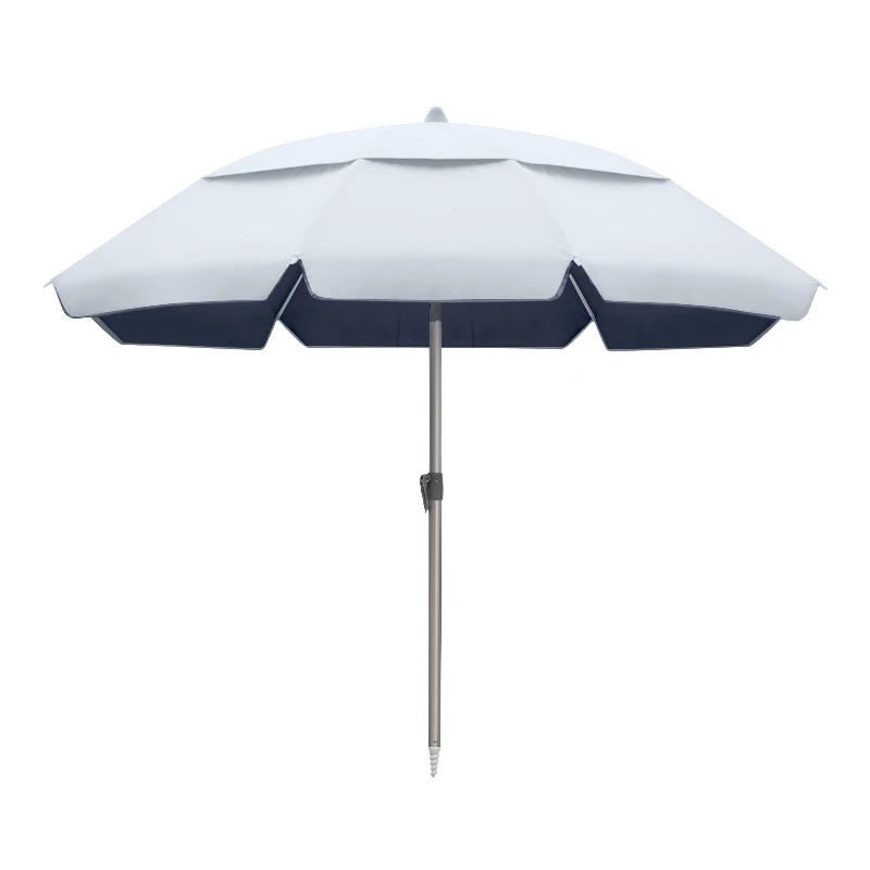 Malibu Megapap Aluminum beach umbrella with UPF 50+ protection, silver - blue color, Ø2m