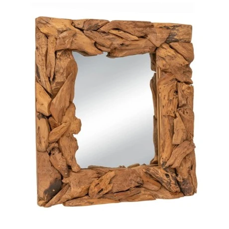 RECTANGULAR MIRROR SUNLIT SERENITY MADE OF WOOD TEAK IN NATURAL COLOR 90X7X70CM
