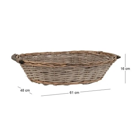 ΟΒΑΛ ΠΑΝΕΡΙ ΓΚΡΙ ΨΑΘΙΝΟ 61X48X16 ΕΚ