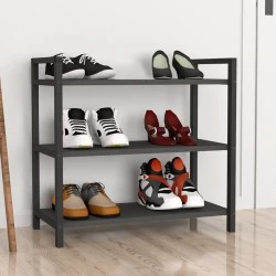 Navari Megapap metallic - melamine shoe rack of 9 pairs in black - anthracite color 66x36x70cm. Navari Megapap metallic - melamine shoe rack of 9 pairs in black - anthracite color 66x36x70cm.