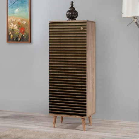 Soho Megapap melamine shoe cabinet in sonoma color 50x38x135cm.
