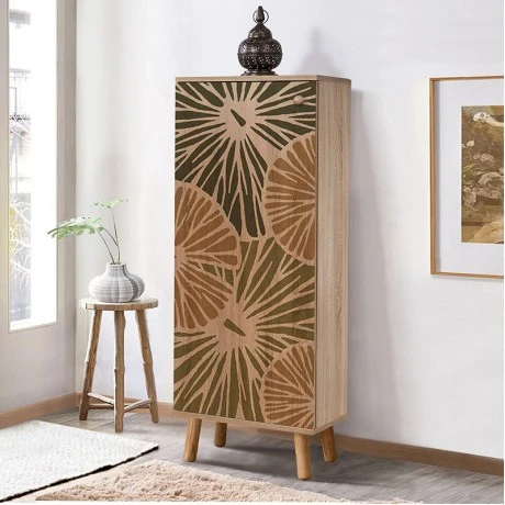 Soho Megapap melamine shoe cabinet in sonoma color 50x38x135cm.
