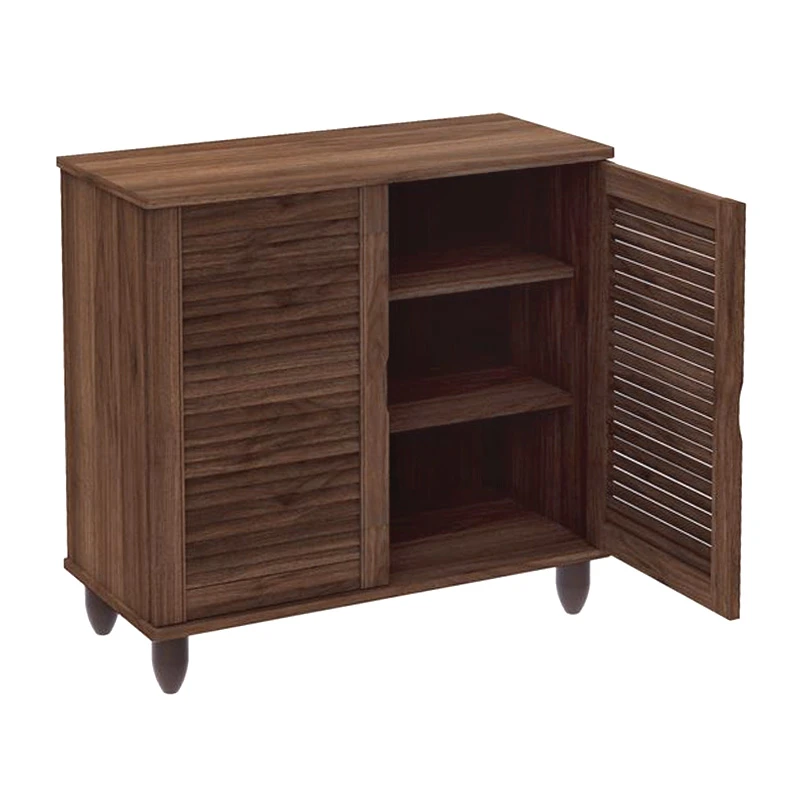 SHOE CABINET 2 Doors 77x33x70cm Walnut