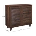 SHOE CABINET 2 Doors 77x33x70cm Walnut