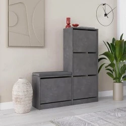 Dude Megapap melamine bench - shoe rack in retro grey color 104,8x26x118,5cm. Dude Megapap melamine bench - shoe rack in retro grey color 104,8x26x118,5cm.