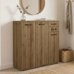 Infinity Megapap melamine shoe cabinet in walnut color 108x35x108cm.