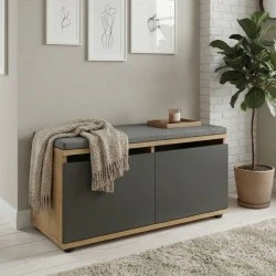 Παπουτσοθήκη Twain Megapap 8 ζευγών χρώμα sapphire oak - ανθρακί 80x35x42εκ.
