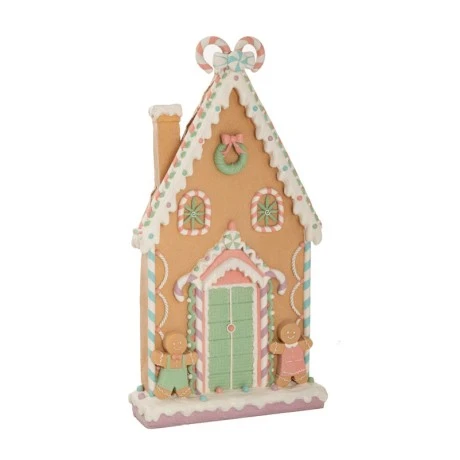 PASTEL RESIN GINGERBREAD HOUSE 50X15X93CM