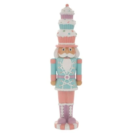 LED PASTEL RESIN NUTCRACKER 12X10X46CM