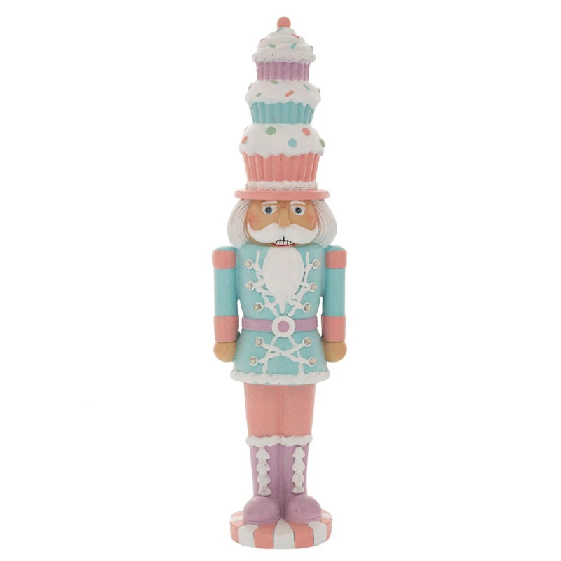 LED PASTEL RESIN NUTCRACKER 12X10X46CM