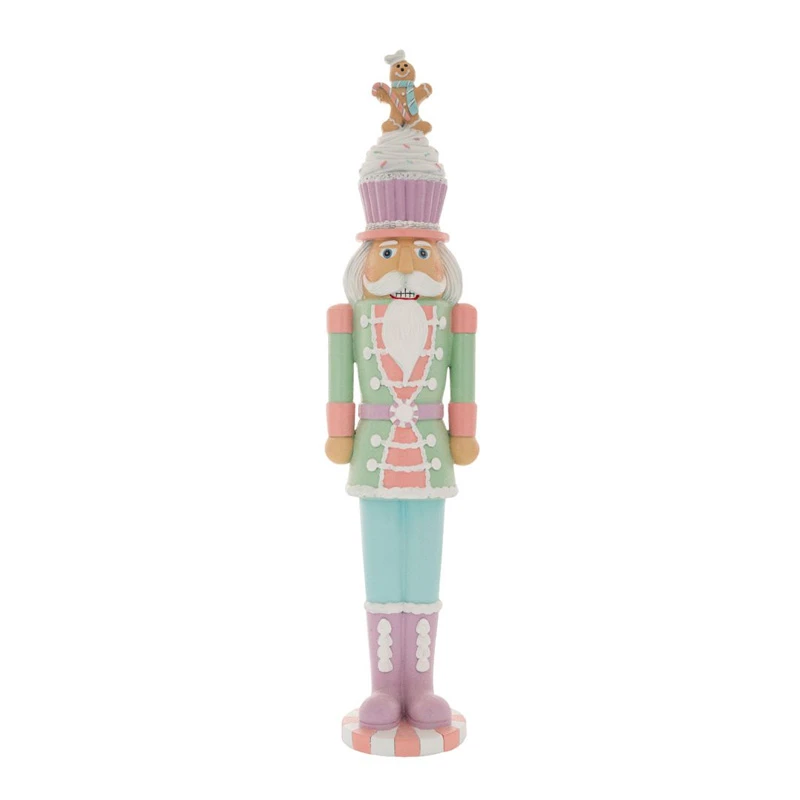 PASTEL RESIN NUTCRACKER 15X13X68CM