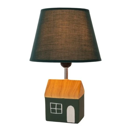 PETROL TABLE LAMP IN A HOUSE SHAPE BASE 33CM