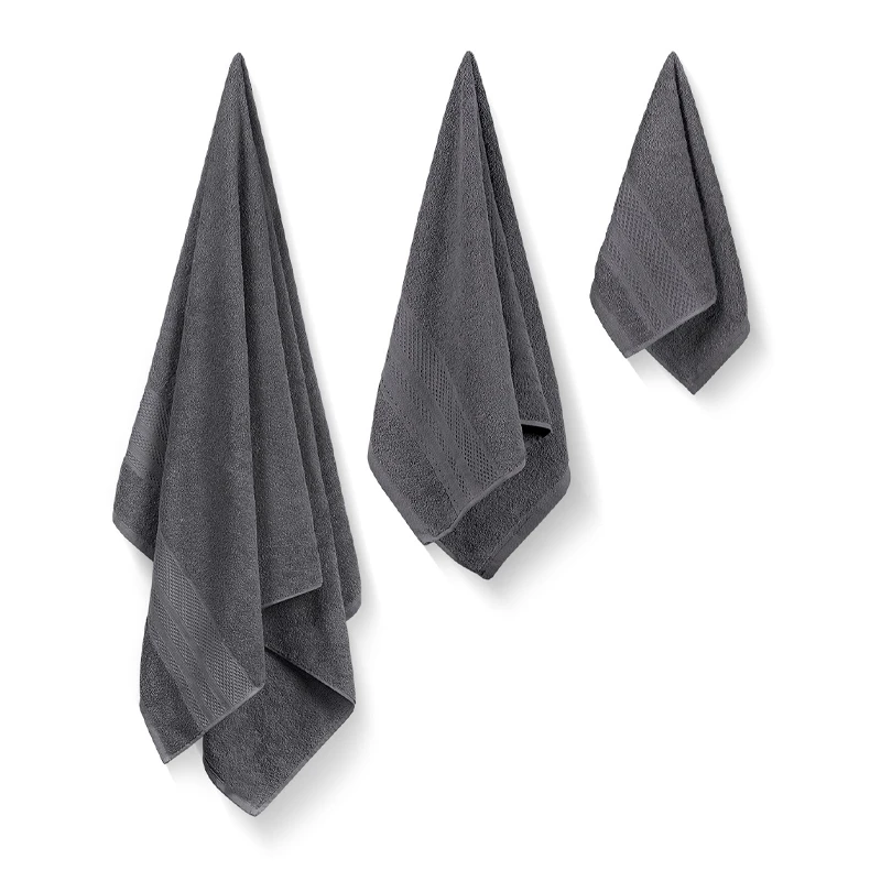 Piramit bath towels set of 3 pcs 450gr/m²  grey color