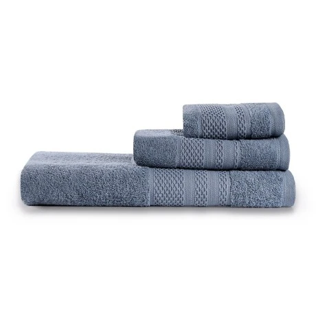 Πετσέτες μπάνιου Piramit Capa Home σετ 3 τμχ 450gr/m² χρώμα indigo blue