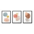 Πίνακας "Circles" Megapap 3 τμχ. σε πλαίσιο 35x45x2εκ.
