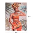 OIL PAINTING ON TOP OF PRINTED CANVAS OF AFRICAN WOMAN 90Χ3Χ120CM