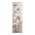 OIL PAINTING ON TOP OF PRINTED CANVAS OF WHITE FLOWERS 40X3Χ120CM