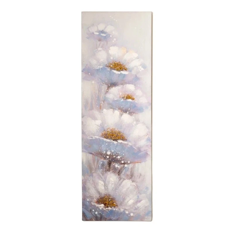 OIL PAINTING ON TOP OF PRINTED CANVAS OF FLOWERS 40Χ3Χ120CM