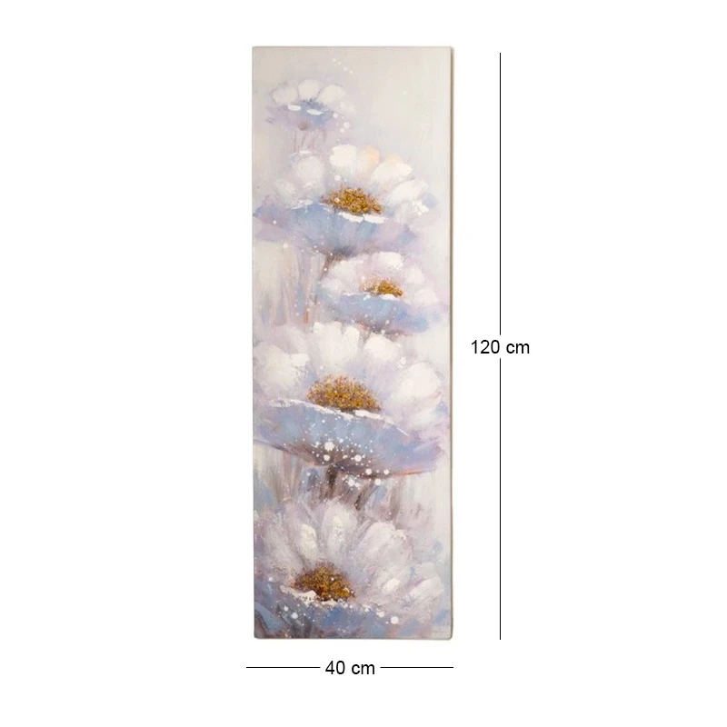 OIL PAINTING ON TOP OF PRINTED CANVAS OF FLOWERS 40Χ3Χ120CM