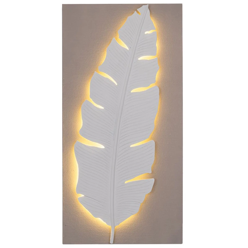 FEATHER OIL PAINTING WITH LED LIGHT ON PRINTED CANVAS 70X140CM