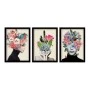 "Flower Girls" Megapap painting of three pieces in frame 35x45x2cm.