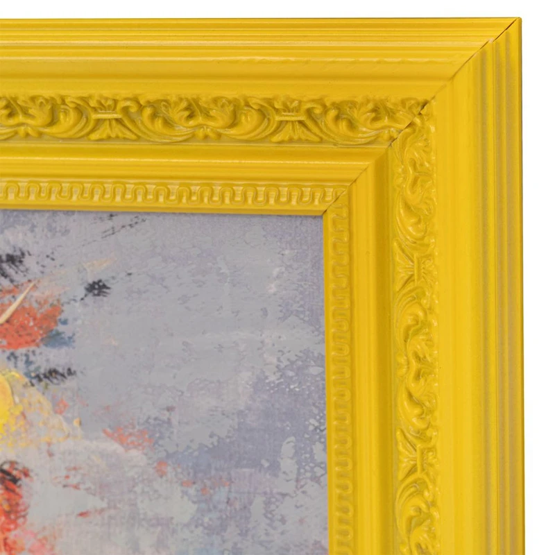 HANDMADE PAINTING WITH WOMAN AND FLOWERS IN PS FRAME 80Χ80CM