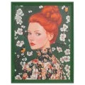 HANDMADE PAINTING WITH WOMAN AND FLOWERS IN PS FRAME 90X120CM