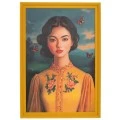 HANDMADE PAINTING WITH WOMAN IN PS FRAME 70X105CM