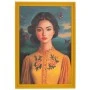 HANDMADE PAINTING WITH WOMAN IN PS FRAME 70X105CM
