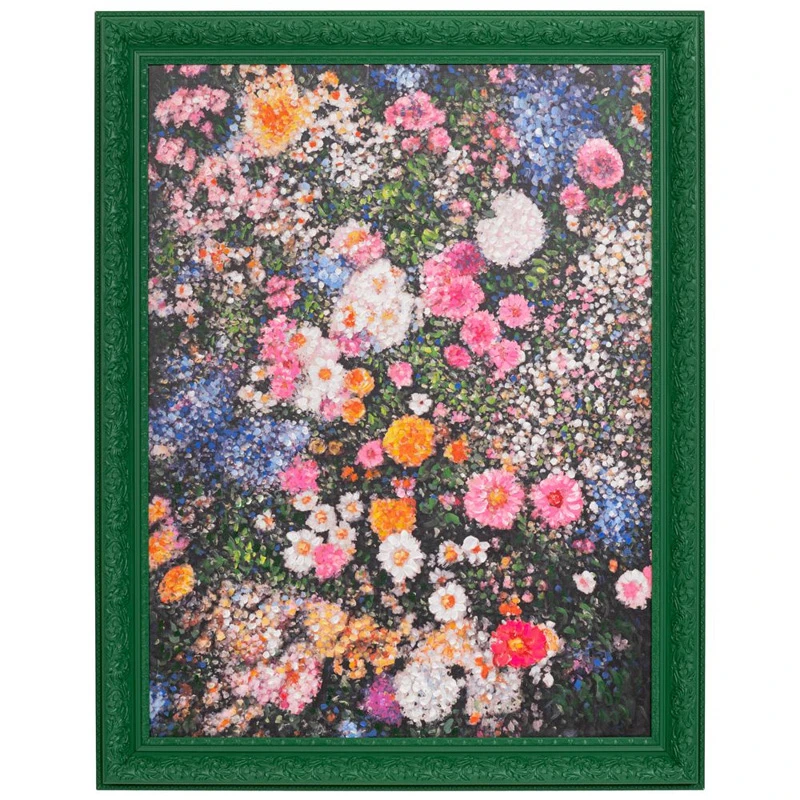 HANDMADE PAINTING WITH FLOWERS IN PS FRAME 90X120CM