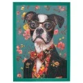 HANDMADE PAINTING DOG IN PS FRAME 70X100CM