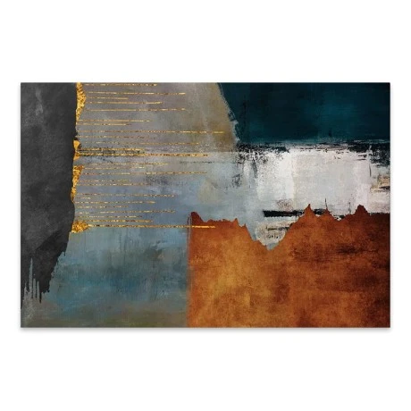 Πίνακας σε καμβά "Abstract Retro" Megapap ψηφιακής εκτύπωσης 140x70x3εκ.