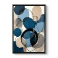 "Blue and Beige Abstract" Megapap painting on canvas digital printing with frame 70x100x3cm.