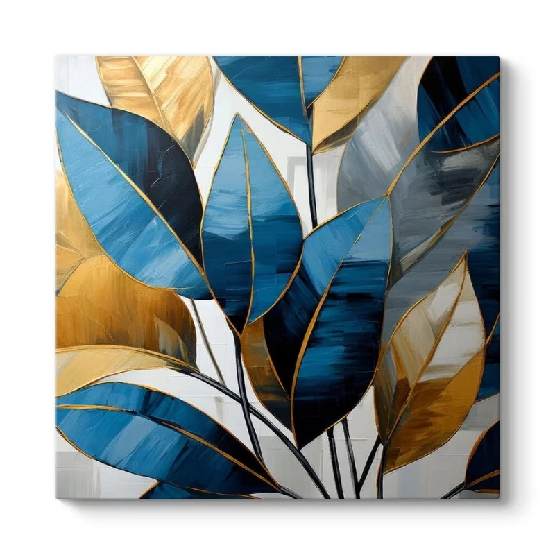 "Botanical Leaves" Megapap canvas painting digital printing 100x100x3cm.