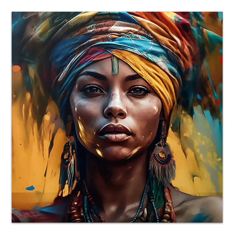 "Powerful Woman" Megapap canvas painting digital printing 60x60x3cm.