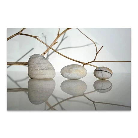 Πίνακας σε καμβά "Stones and Branches" Megapap ψηφιακής εκτύπωσης 90x60x3εκ.