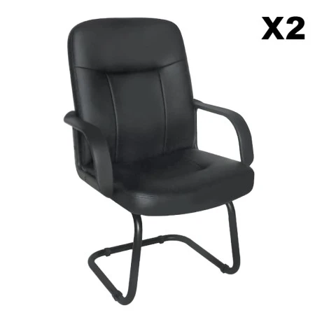 Πολυθρόνα Aναμονής 2τμχ A2500 Μαύρο Ρu 60X65X95εκ.