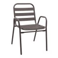 Metal - aluminum stackable garden armchair, brown color, 53x60x78cm.
