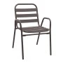Metal - aluminum stackable garden armchair, brown color, 53x60x78cm.