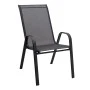 Metal garden armchair with textline upholstery color black brown 55x75x96cm.