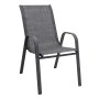 Metal garden armchair with textline color grey metal - black grey textline 53x75x88cm.