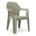 Mandella garden plastic armchair in beige color 60x57x84cm.