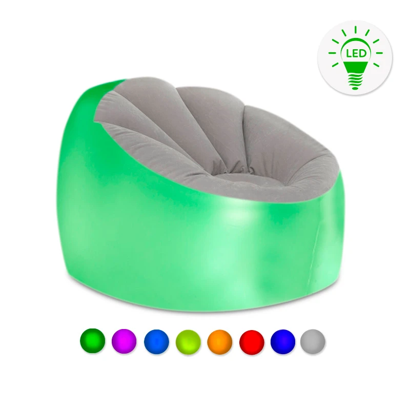 Pouf chair with colorful LED and remote control 99x104x64cm.